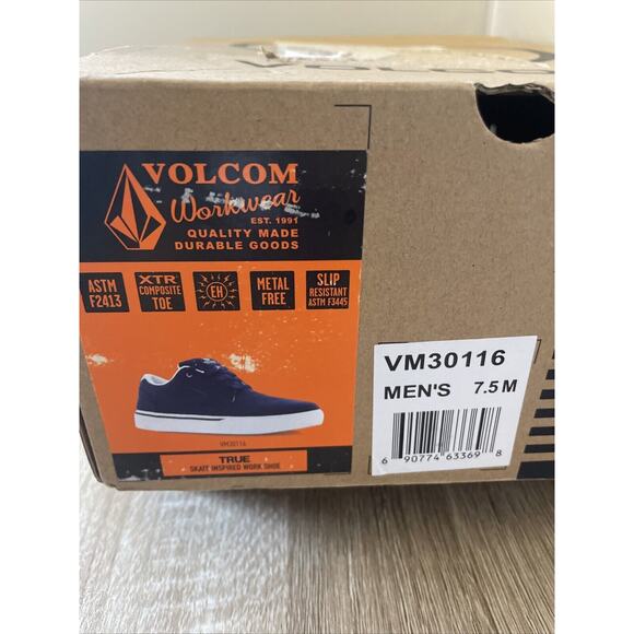 Volcom Mens True Composite Toe Skate Style Blue Slip Resistant Work Shoe 7.5M main image 6